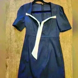 CIDER NAVY BLUE ZIP UP MINI DRESS